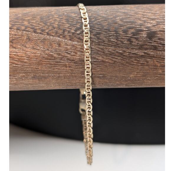 Vintage 925 Italy Sterling Silver Thin Mariner's Chain Link Bracelet - Picture 1 of 5